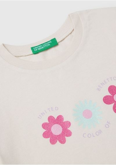 United Colors Of Benetton Benetton Kız Bebek Bg Tshırt KREM Krem