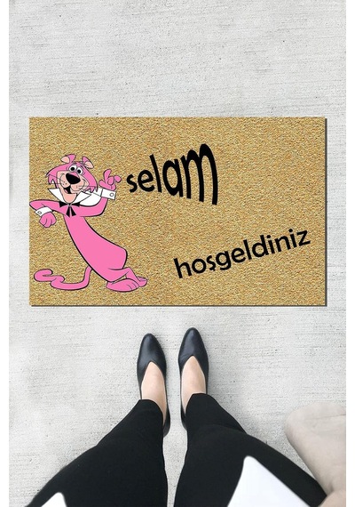 Pink Panter Kapı Önü Paspası Dekoratif Kapı Paspası Dış Mekân Paspas Ev İçi Paspası 45x70cm Diğer