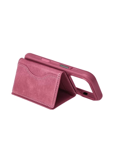 Mey İthalat Tema Magsafe Deri Kartlık - Pembe