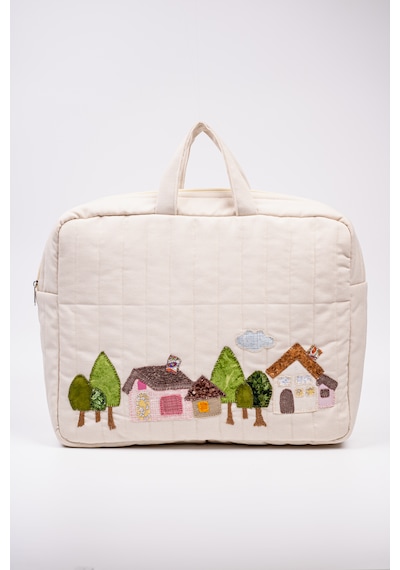 Laptop Çanta Patchwork Krem