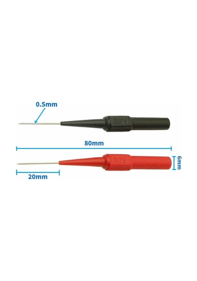 2 Adet Iğne Tip Multimetre Test Prob Ucu 30v 1a Banana Uyumlu Izoleli Paslanmaz Çelik Ölçüm Pini