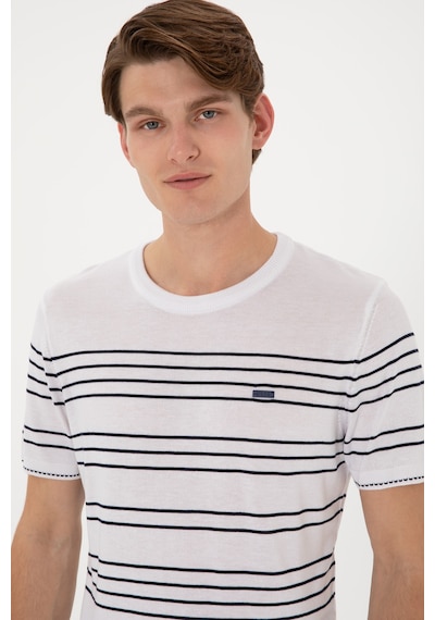 U.S. Polo Assn. Erkek Slim Fit Bisiklet Yaka Beyaz Tişört 50299396-VR013