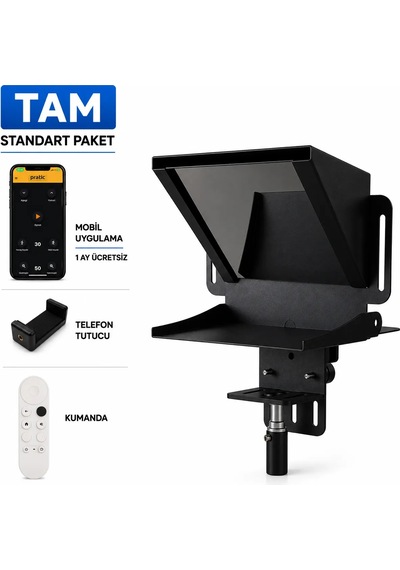 Pratic Teleprompter Tam Set Bluetooth Kumandalı Yerli Üretim
