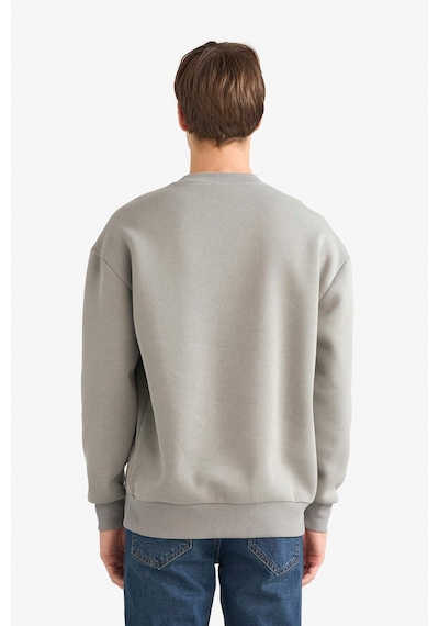 Defacto Boxy Fit Bisiklet Yaka Baskılı Sweatshirt X8282az25augr169 Gri