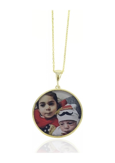 Kişiye Özel Gümüş Bayan Resimli Kolye - 50 CM