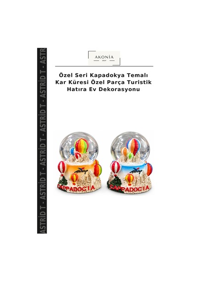 Özel Seri Kapadokya Temalı Kar Küresi Özel Parça Turistik Hatıra Ev Dekorasyonu