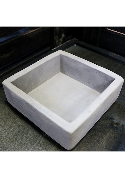 Kare Beton Saksı 10cm Gri