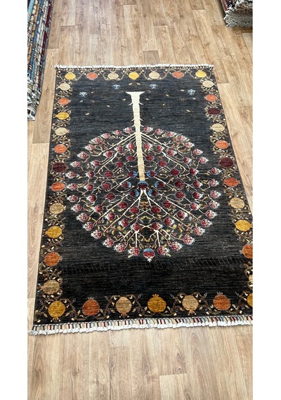 El Dokuma Afghan Halısı Siyah