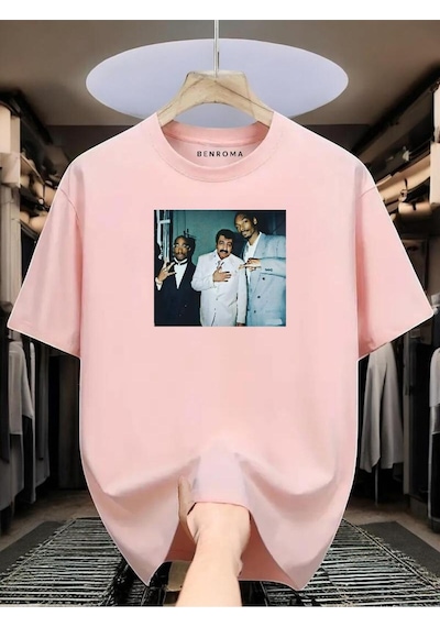 Müslüm Baskılı Oversize T-shirt Pembe