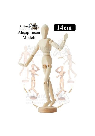 Ahşap İnsan Modeli 14 Cm A5 15x21cm Eskiz Defteri Dereceli Karakalem Seti Dağıtma Kalemi Hamur Silgi Kalemtraş