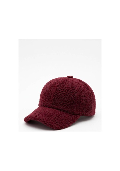 Tezzgelsin Kadın Teddy Peluş Kışlık Beyzbol Kep Şapka Bordo