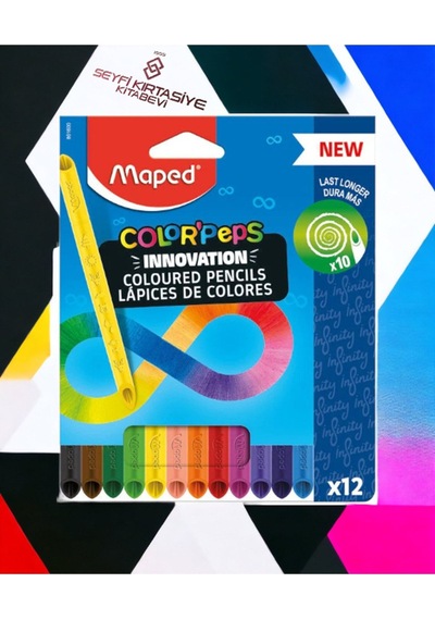 Color Pep's İnfinity Mum Boya 12 Renk 10 Kat Daha Uzun Ömürlü Maped Çok Renkli