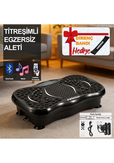 Yüksek Titreşimli Egzersiz Platformu Bluetooth Masaj Aleti Ev Fitness Cihazı Direnç Lastiği Hediye