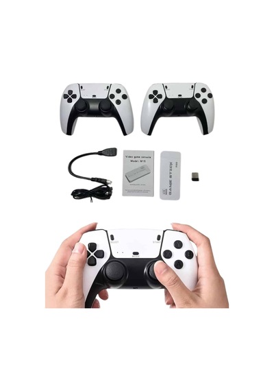 Game Stick 4k Retro Çift Kollu Atari Oyunlari +20000 Oyunlu Konsol Nostalji Siyah
