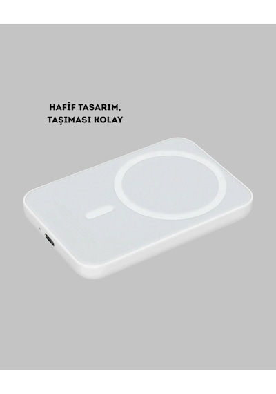 Manyetik Kablosuz Powerbank İphone 12/13/14/15 Uyumlu, Hızlı Şarjlı, Ultra Hafif Diğer