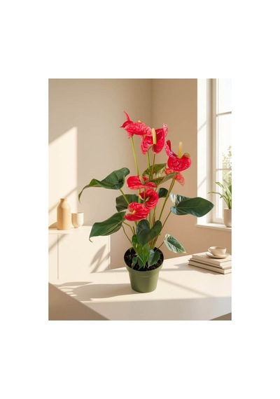 Kırmızı Antoryum / Flamingo Çiçeği İthal 70-80cm Uzunluğunda