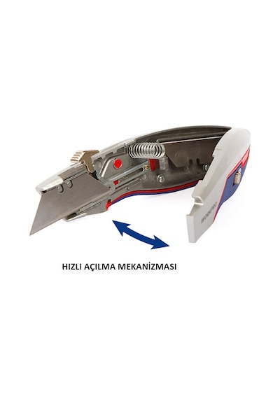 Workpro Wp213011 Ağır Hizmet Alüminyum Gövde Geri Çekilebilir Rötuş Maket Bıçağı + 3 Adet Yedek Bıçak Fr Wp213011