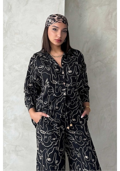 Verymoda Nakışlı Gömlek - F1899 SİYAH