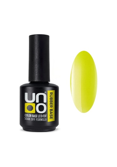 Uno Neon Kalıcı Oje Rubber Base Color Base Led/uv Neon Sarı 15ml. Soak Off