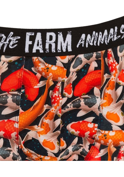Farm Animals Koi Fishes Desenli Boxer Çok Renkli