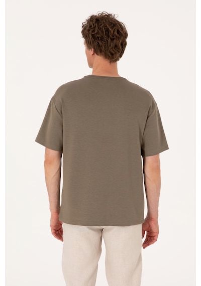 U.S. Polo Assn. Erkek Comfort Fit Bisiklet Yaka Vizon Tişört 50307322-VR052