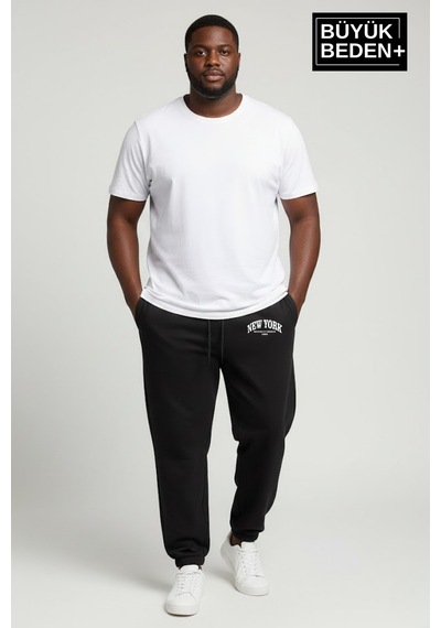 Süperlife Erkek Büyük Beden New York Baskılı Paça Lastikli Rahat Kesim Jogger İnce Eşofman Altı Spr26bea951-5 Siyah Süperlife Erkek Büyük Beden New York Baskılı Paça Lastikli Rahat Kesim Jogger İnce Eşofman Altı Spr26bea951-5 Siyah