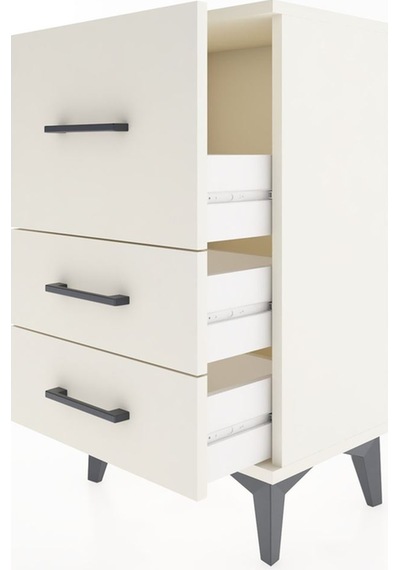 Arges Komodin Tek Raflı 2 Çekmeceli 44x30x80 Aytaşı-aytaşı Aytaşı