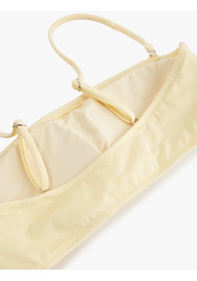 Koton Çıkarılabilir Askılı Bandeau Straplez Bikini Üstü Sarı 6sak10020mm