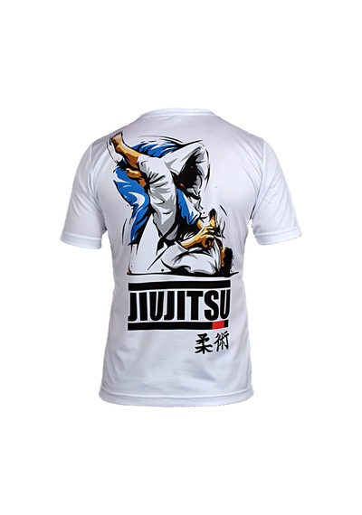 Dosmai Dijital Baskılı Jiu Jitsu Spor T-shirt Beyaz Jıt008