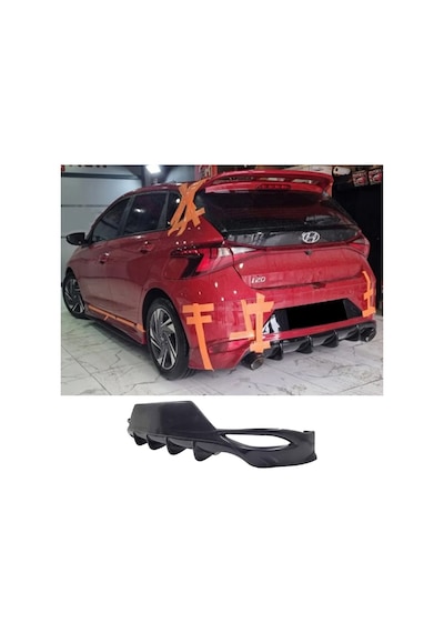 Hyundai İ20 Arka Ek Plastik Siyah Difüzör 2019+ Arka-bodykit-ek-karlık