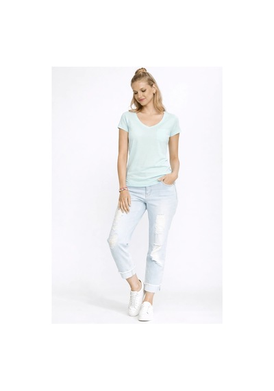 V Yaka Cepli T-shirt Mint Yenisiyah