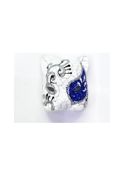 Mavi Renk İşlemeli Seramik Malzemeden İmal Venedik Kedi Model Magnet İtdsm0010ksmr0537mavi