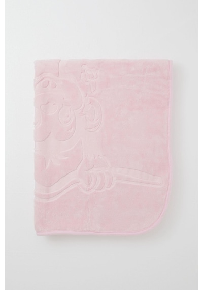 Golden Golden Yenidoğan Bebek Battaniyesi Emboss Kabartma Maymuncuk Baskılı Standart, Pembe