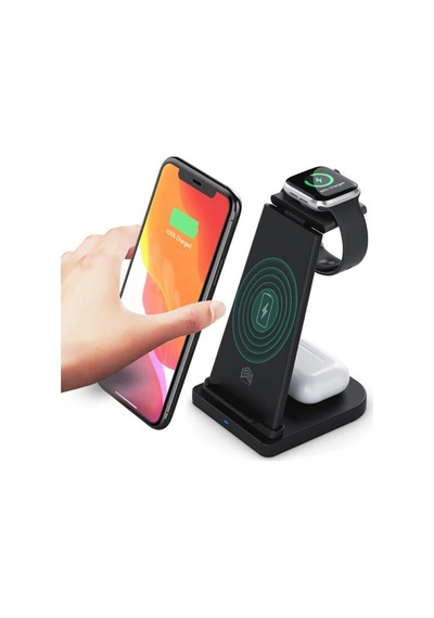 Ally 15w 3in1 Şarj Standı Wireless Kablosuz Şarj İphone+iwatch+Airpods Uyumlu Ym-ud21- 5775