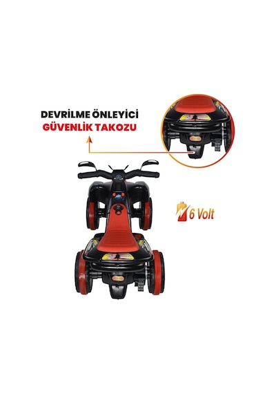 Uzaktan Kumandalı Akülü Atv Ranger 6 Volt 35 Kg Taşıma Kapasitesi Siyah