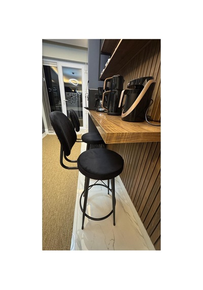 Has Bar Sandalyesi - 65 Cm Siyah Kumaş 90-100 Cm Arası Ada & Masalara Uygundur