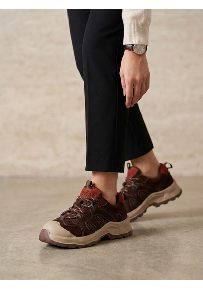 Guja 26k389 Kadın Hakiki Deri Bağcıklı Kalın Taban Sneaker Ayakkabı Kahve