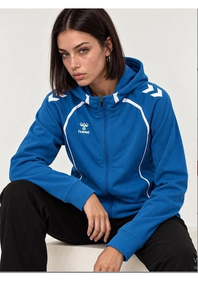 Hummel Target Zip Hoodie Sax Mavi