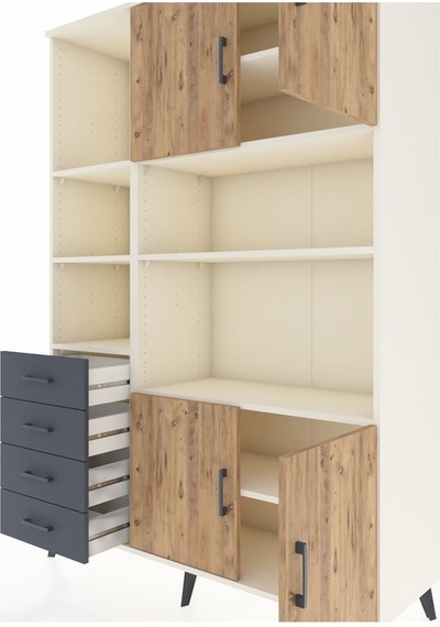 Hyperion Dolap 8 Raflı 4 Çekmeceli 4 Kapaklı 132x44x195 Aytaşı-çam/antrasit Atlas Çam/antrasıt - Aytası Hyperion Dolap 8 Raflı 4 Çekmeceli 4 Kapaklı 132x44x195 Aytaşı-çam/antrasit Atlas Çam/antrasıt - Aytası