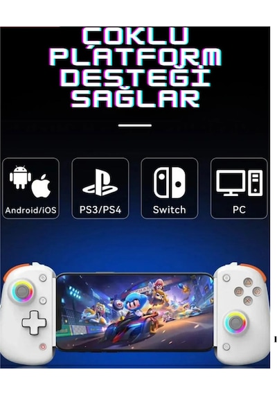 Turbo İle Teleskopik Oyun Denetleyicisi Titreşim Gamepad Android iOs Uyumlu  Ps3 Ps4 İçin Bt 5.2 D8 Pro