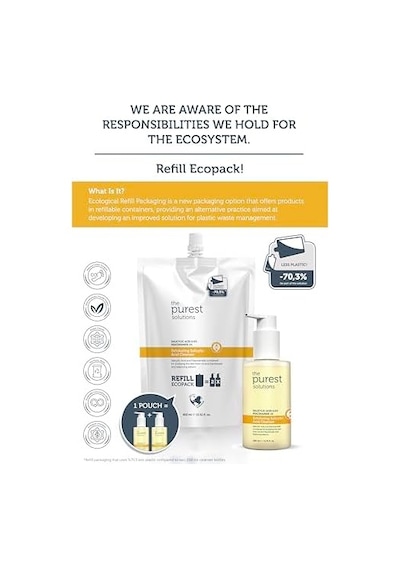 The Purest Solutions Sivilce Ve Siyah Nokta Karşıtı Yağlı Karma Ciltler Temizleme Jeli Ekolojik Yedek Paket 400 Ml