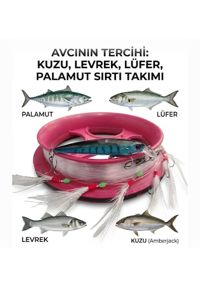 Efsane Sırtı Takımı Tekne Avcılığı Simli 6 Köstekli Horoz Tüyü Çapari - Palamut - Lüfer - Levrek - Kuzu - Torik