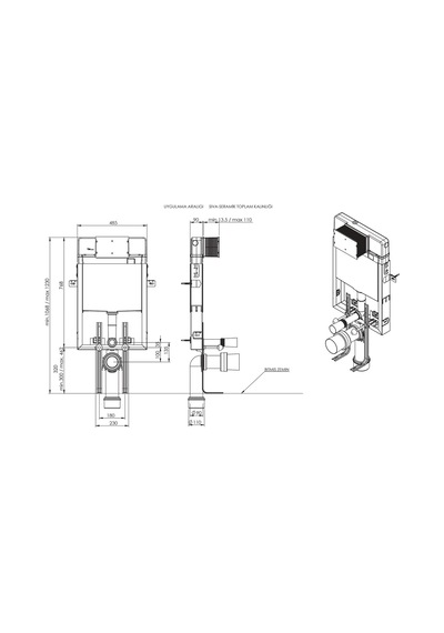 Serel Smooth Gömme Rezervuar 2'li Set T020111+p580180 Mat Krom