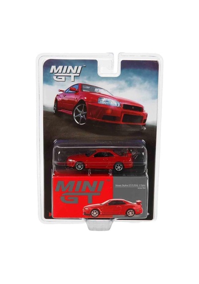 Mini Gt 1:64 Nissan Skyline Gt-r R34 V-spec Active Red Mgt00796