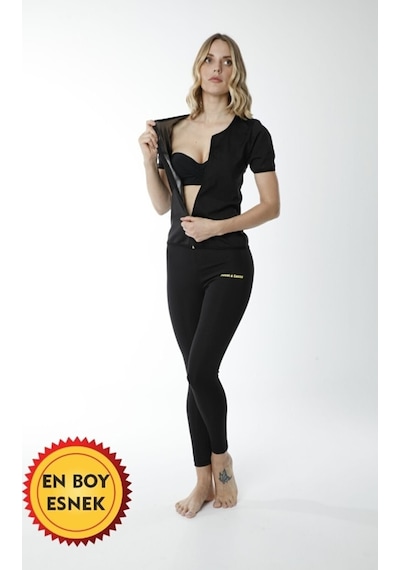 Fitformgiyim Unisex %100 Orijinal Fermuarlı Yarım Kollu Alt Üst Termal Takım Siyah
