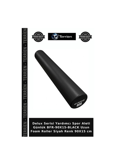 Delux Serisi Yardımcı Spor Aleti Günlük Bfr-90x15-black Uzun Foam Roller Siyah Renk 90x15 Cm