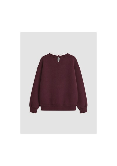 Lc Waikiki Alıta Cıty Farkıyla Lcw Kids Mürdüm Kalın Paris Baskılı Kız Çocuk Sweatshirt Murdum - 929805297 Murdum
