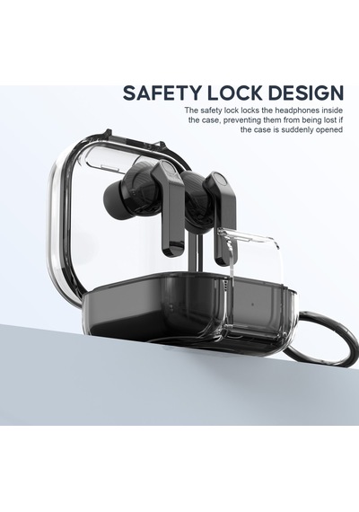 Samsung Galaxy Buds 4 Pro / Buds 4 İle Uyumlu Kılıf Standlı Kilitli Tpu Premium Matte Trip Case Şeffaf