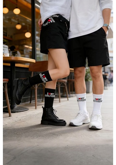 Hitit Socks Unisex 4 Çift Sevgili Çorabı Hediyelik Günlük Kul... Çok Renkli