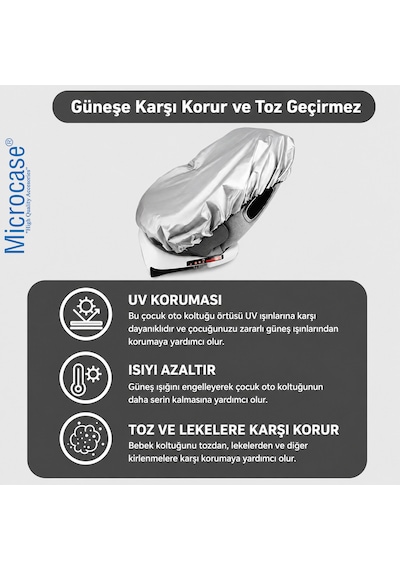 Microcase Universal Oto Çocuk Bebek Koltuğu Güneşlik Kir Toz Güneş Koruyucu Kılıf Al5641